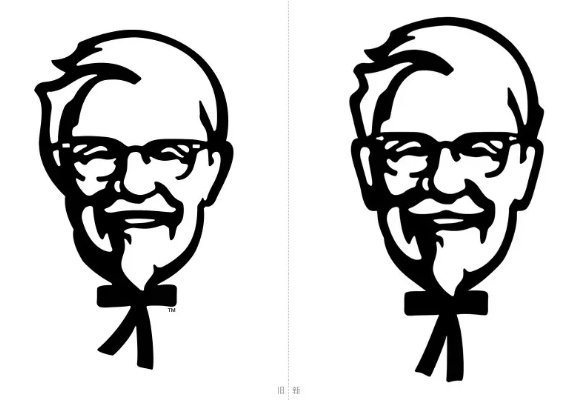 肯德基推出了新款logo标识,还是沿用肯德基的上校老爷爷形象,左右部分